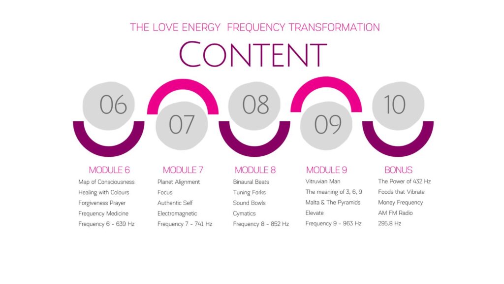 Modules 6 to 9 + bonus the Love Energy Frequency Program
